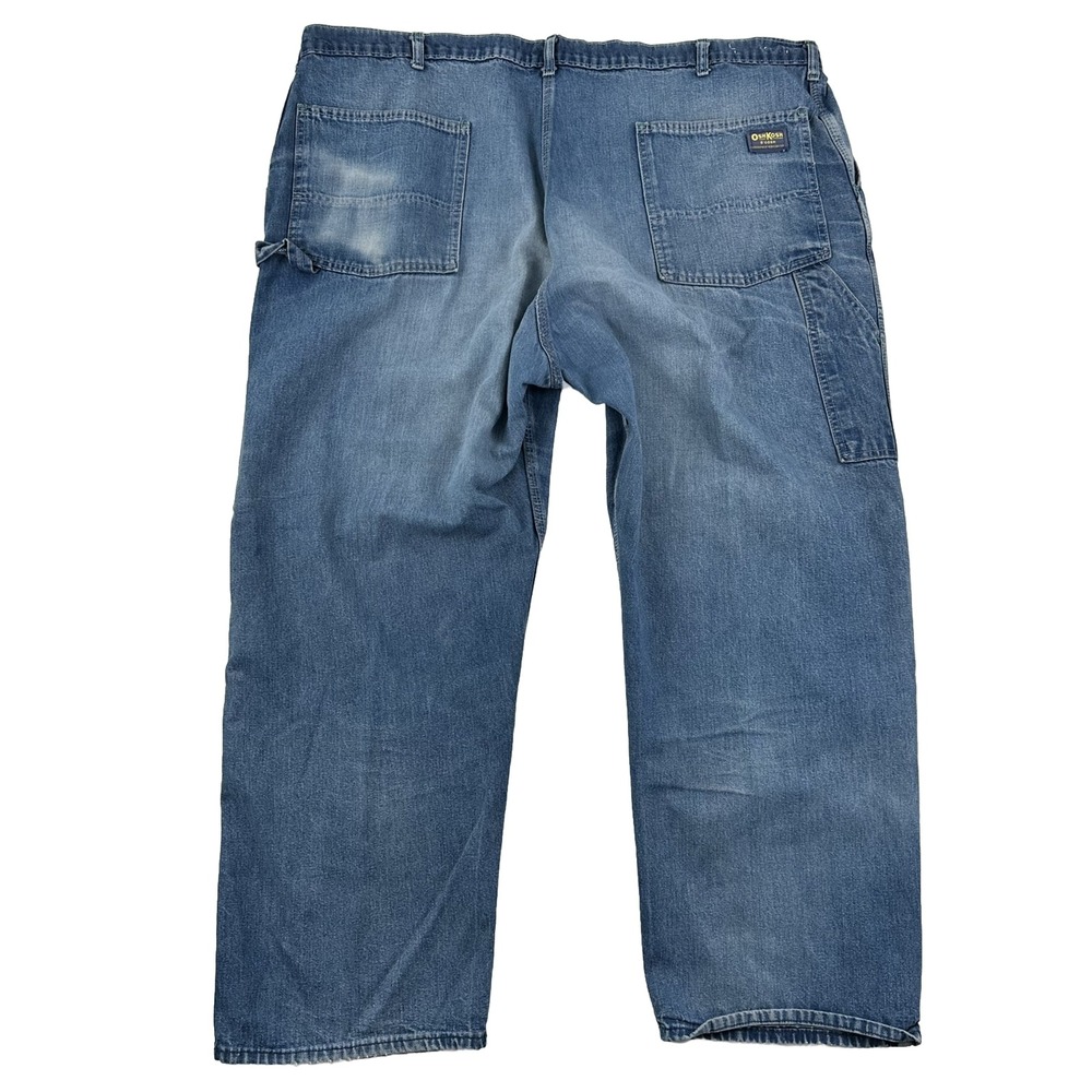 VTG OshKosh Carpenter Pants Mens Blue Jeans 46x28 Sanforized Union Made USA - Picture 1 of 13
